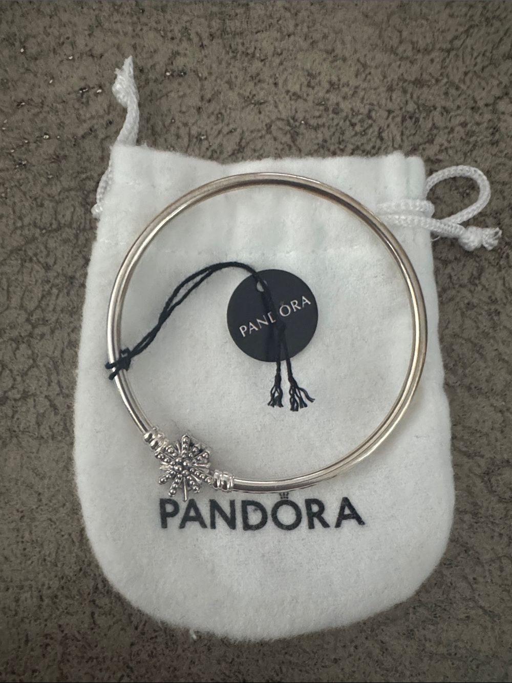 Pandora Silver Snowflake Bangle - Silver